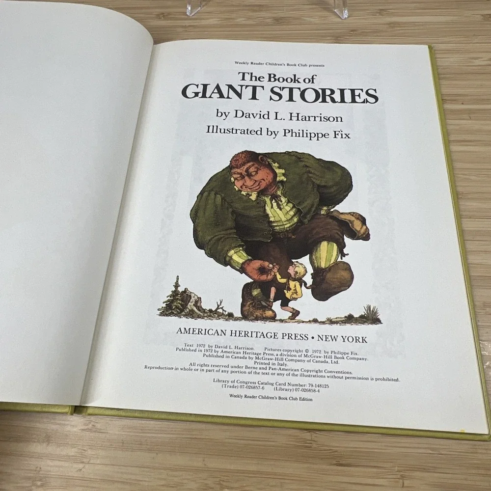Vtg  Book of Giant Stories by David L. Harrison 1972 Weekly Reader HC